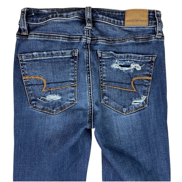 AMERICAN EAGLE Super Hi-Rise Jegging Women's 0 AEO Distressed Patched Jeans - Picture 6 of 14